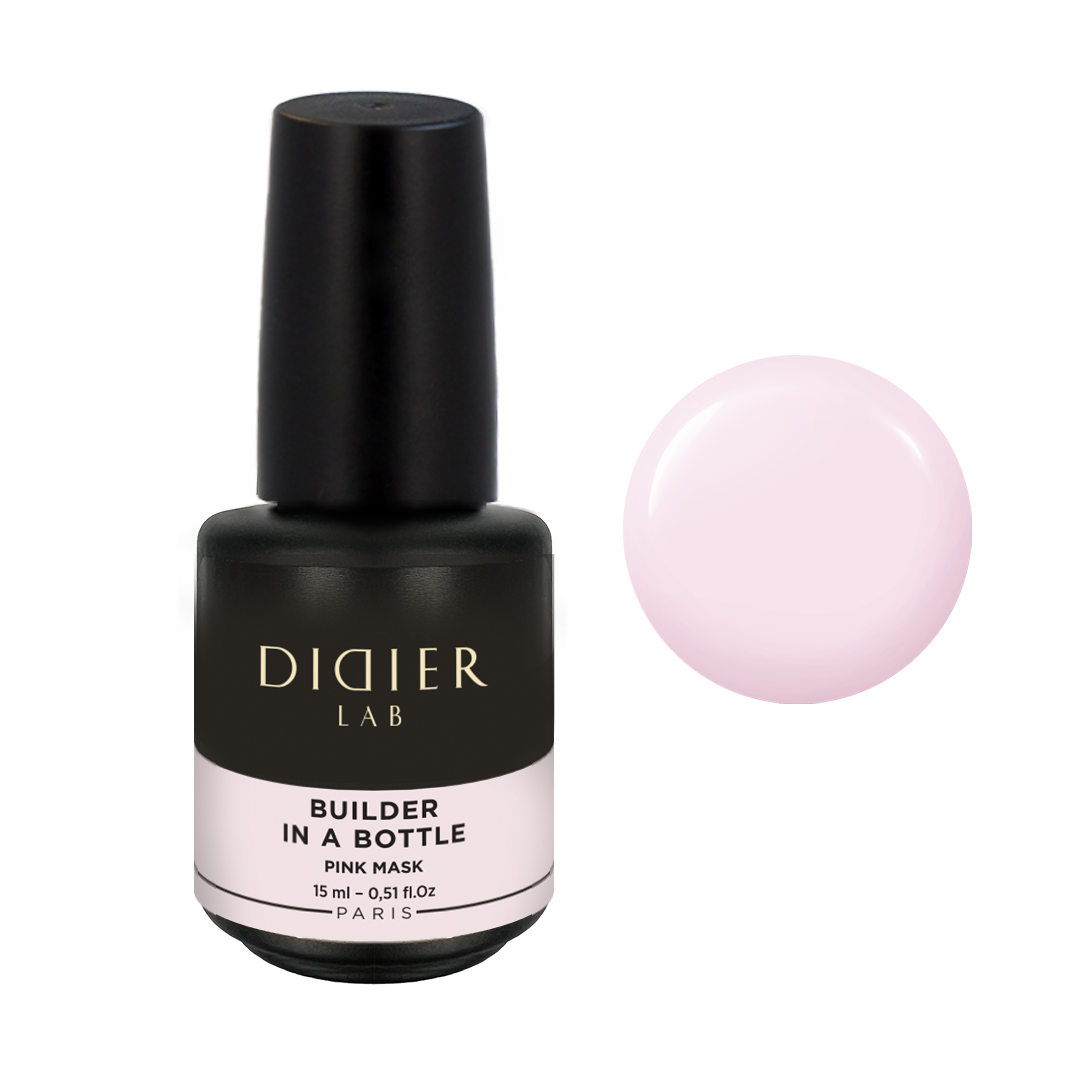 Didier Lab Builder in a Bottle ecsetes építőzselé, Pink Mask , 15ml