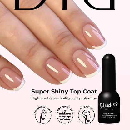 Studios Didier Super Shiny Top Coat No Wipe - szuperfényes fedőlakk, 8ml