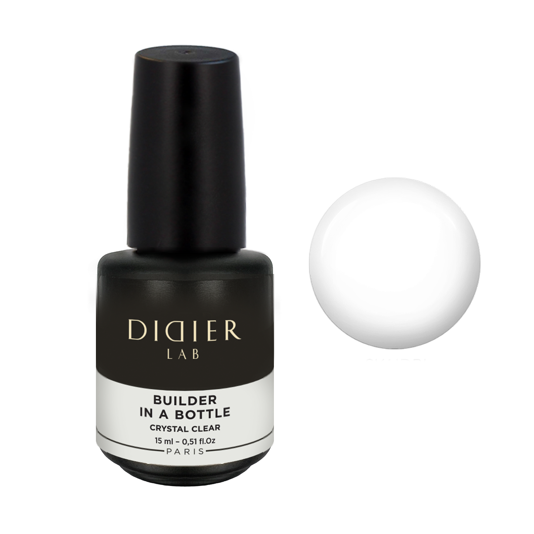 Didier Lab Builder in a Bottle ecsetes építőzselé, Crystal Clear, 15ml