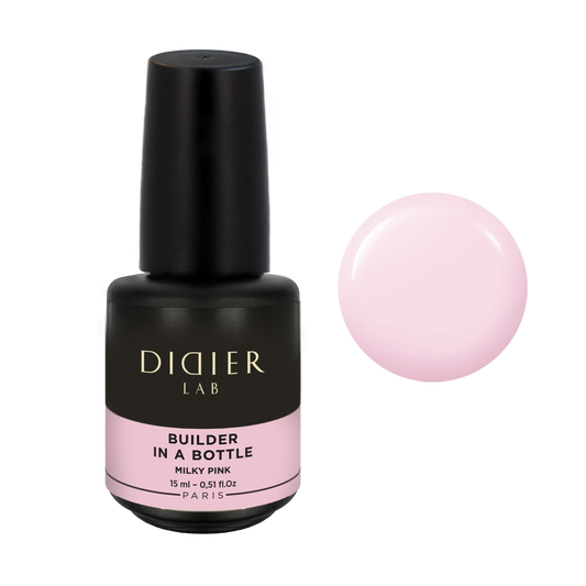 Didier Lab Builder in a Bottle ecsetes építőzselé, Milky Pink, 15ml