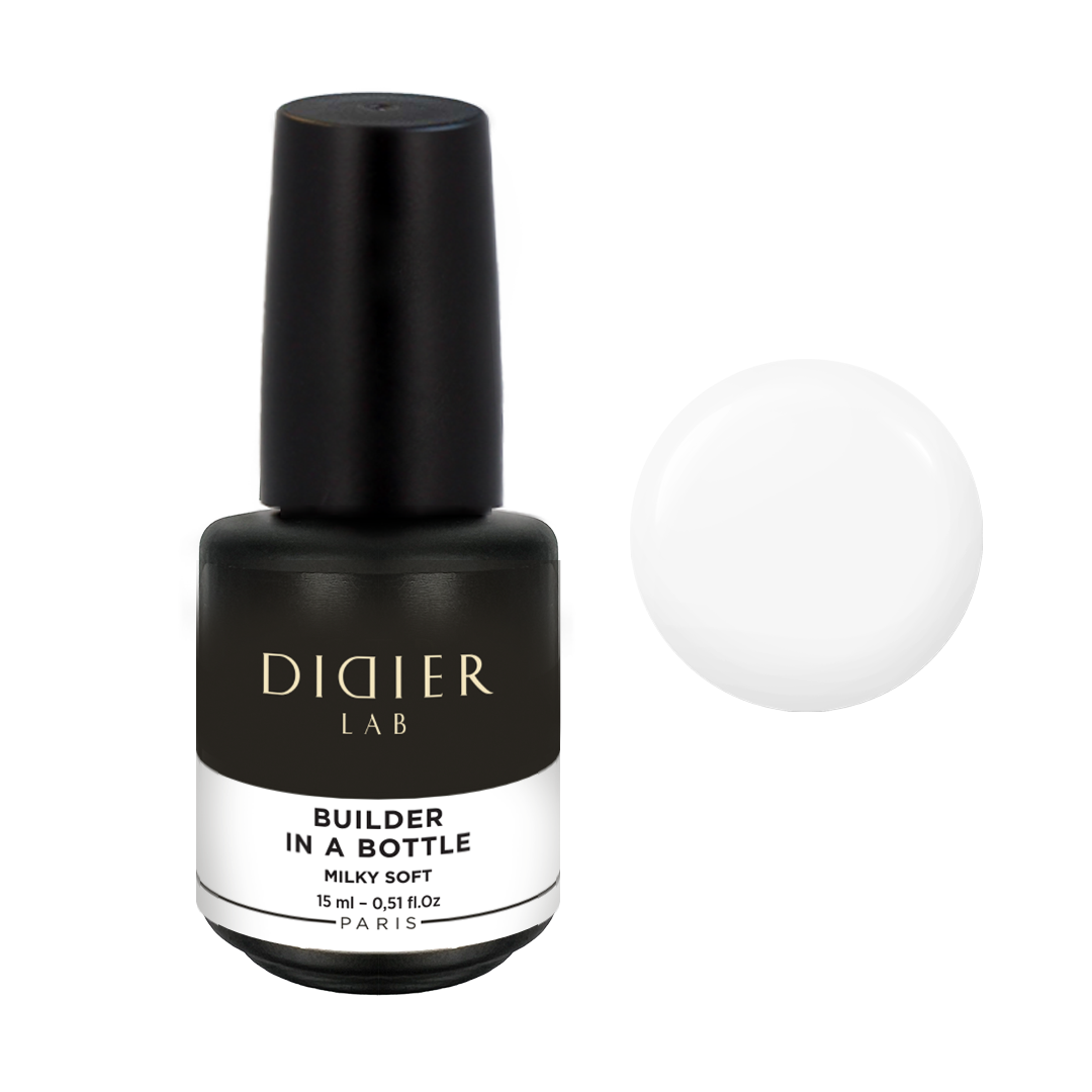 Didier Lab Builder in a Bottle ecsetes építőzselé, Milky Soft, 15ml