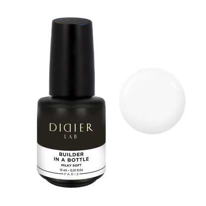 Didier Lab Builder in a Bottle ecsetes építőzselé, Milky Soft, 15ml