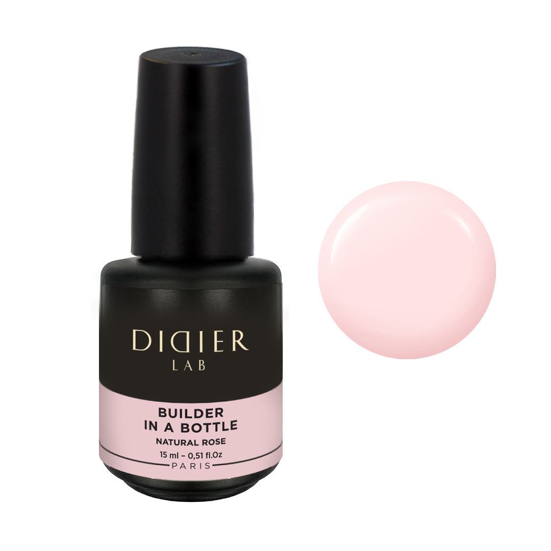 Didier Lab Builder in a Bottle ecsetes építőzselé, Natural Rose, 15ml