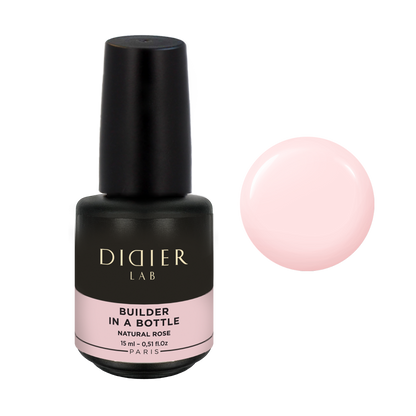 Didier Lab Builder in a Bottle ecsetes építőzselé, Natural Rose, 15ml