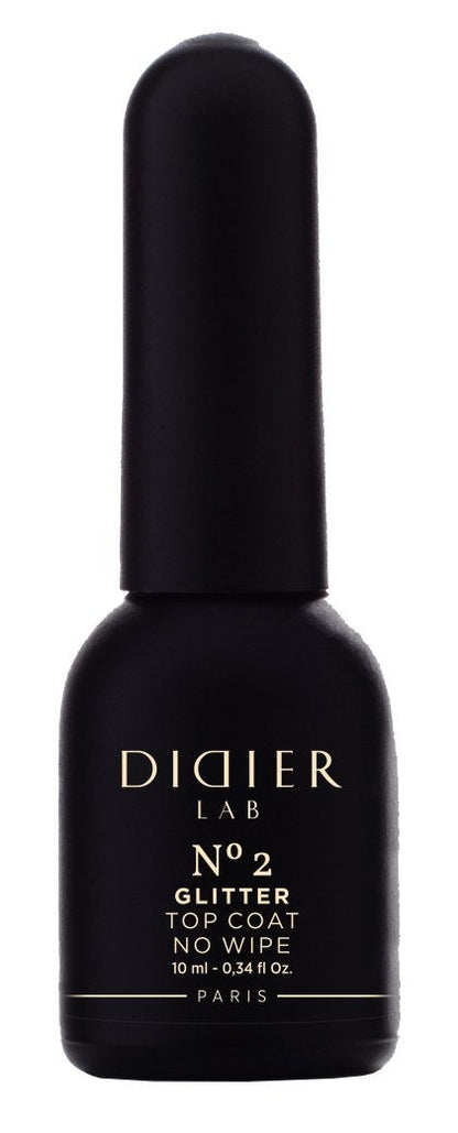 Didier Lab Top Coat Glitter No Wipe glitteres fedőlakk, No.2, 10ml